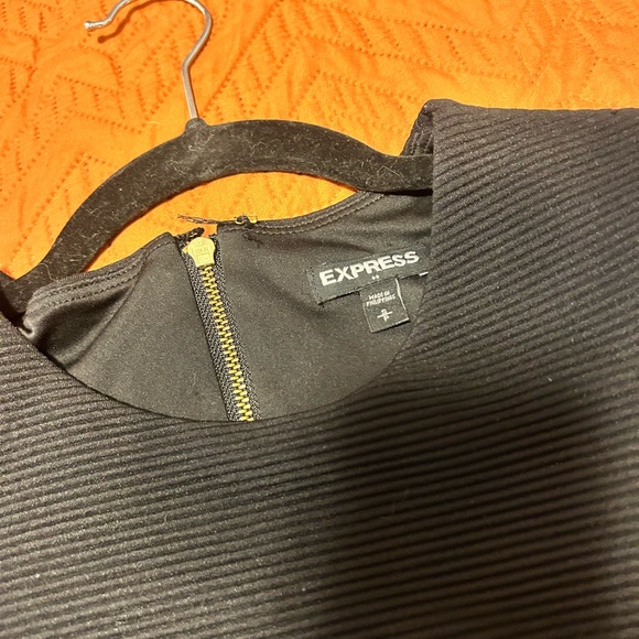 Express Black Ribbed Mini Dress - Picture 2 of 4
